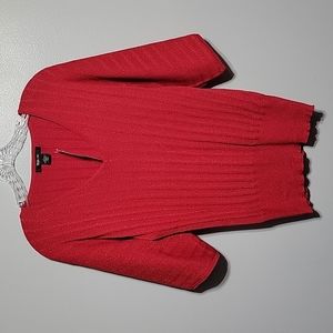 Style & Co Womens Silk blend red sweater - Size L - Flattering, Classy, Preppy